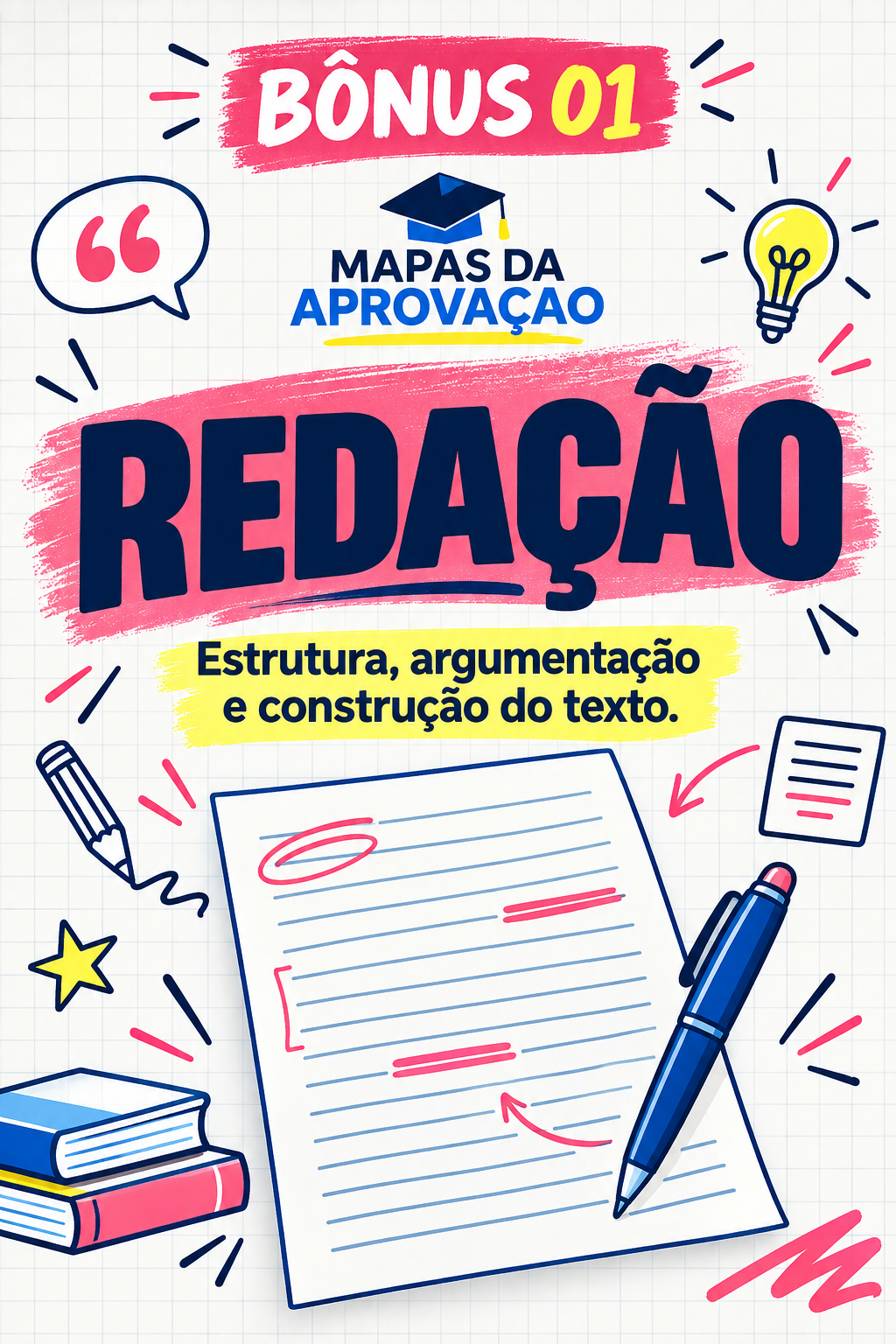 Capa do material Mapas da Aprovação — Redação